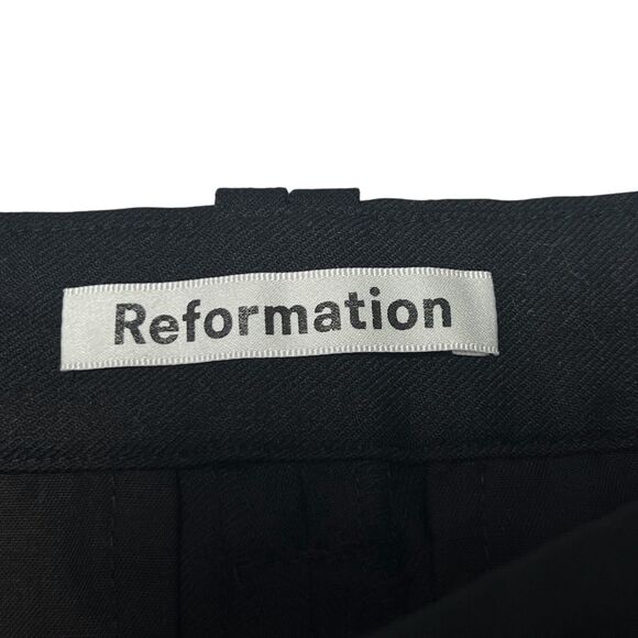 Reformation Dress Pants Black Wool Blend Straight Leg Work Office Minimalist 0 - Picture 8 of 10